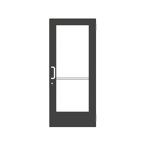 Black Anodized Custom Size Single Series 550 Wide Stile Butt Hinge Entrance Door for Surface Mount Door Closer