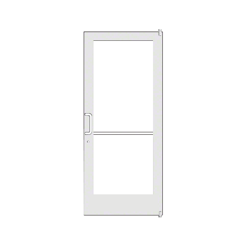 White KYNAR Paint Custom Single Series 400 Medium Stile Offset Pivot Entrance Door for Overhead Concealed Door Closer
