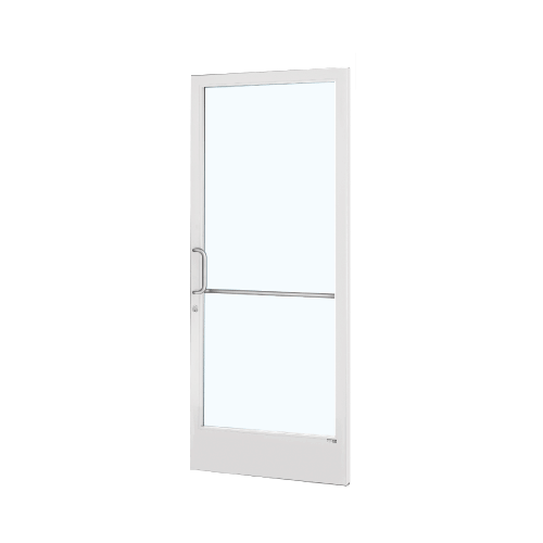 White KYNAR Paint Custom Single Series 250 Narrow Stile Geared Hinge Entrance Door for Overhead Concealed Door Closer