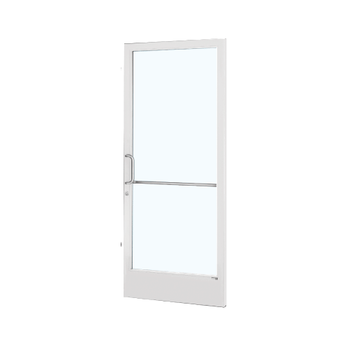 White KYNAR Paint Custom Single Series 250 Narrow Stile Geared Hinge Entrance Door for Surface Mount Door Closer