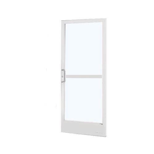 White KYNAR Paint Custom Single Series 250 Narrow Stile Geared Hinge Entrance Door With Panic for Surface Mount Door Closer