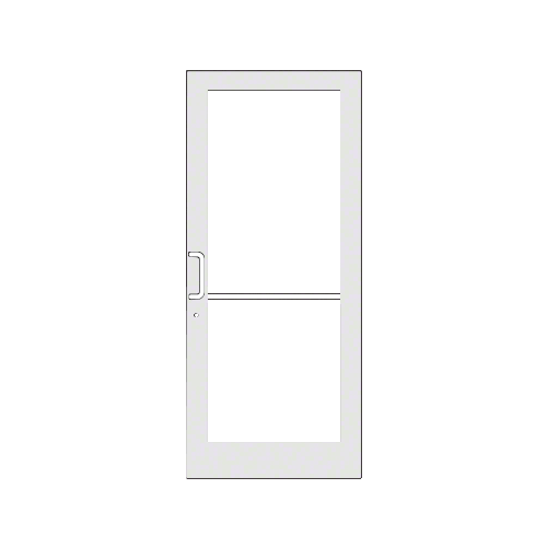 White KYNAR Paint Custom Single Series 400 Medium Stile Geared Hinge Entrance Door for Overhead Concealed Door Closer