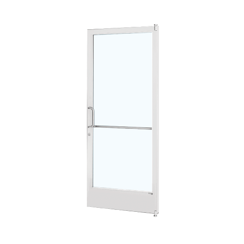 White KYNAR Paint Custom Size Single Series 250 Narrow Stile Offset Pivot Entrance Door for Surface Mount Door Closer