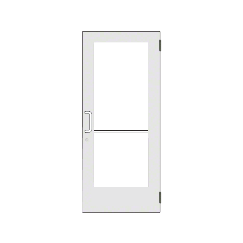 White KYNAR Paint Custom Size Single Series 550 Wide Stile Butt Hinge Entrance Door for Surface Mount Door Closer