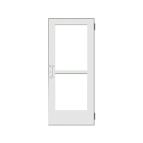 White KYNAR Paint Custom Size Single Series 550 Wide Stile Butt Hinge Entrance Door With Panic for Overhead Concealed Door Closer
