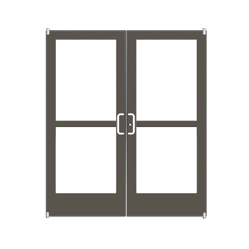 Bronze Black Anodized Custom Pair Series 400 Medium Stile Offset Pivot Entrance Doors With Panics for Overhead Concealed Door Closers