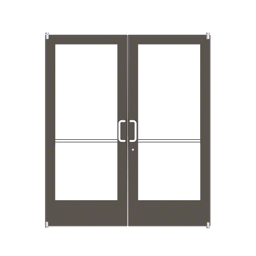 Bronze Black Anodized Custom Pair Series 400 Medium Stile Offset Pivot Entrance Doors for Overhead Concealed Door Closers