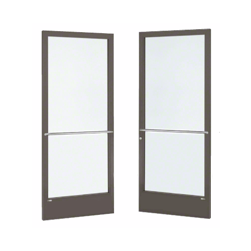 Bronze Black Anodized Custom Pair Series 250 Narrow Stile Center Pivot Entrance Doors for Overhead Concealed Door Closers