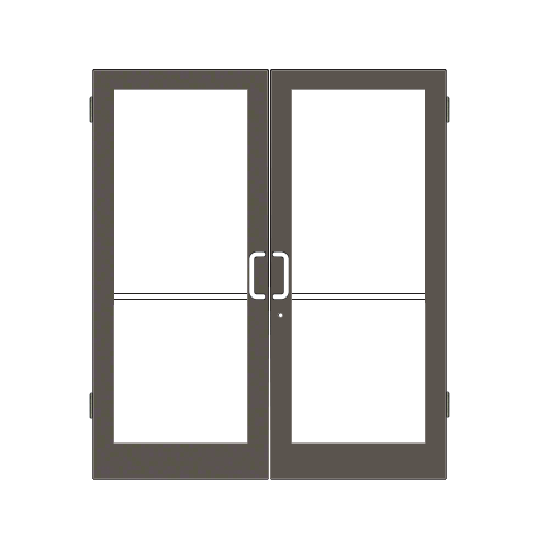 Bronze Black Anodized Custom Pair Series 400 Medium Stile Butt Hinged Entrance Door for Overhead Concealed Door Closers