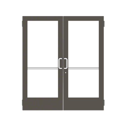 Bronze Black Anodized Custom Pair Series 400 Medium Stile Butt Hinged Entrance Doors for Surface Mount Door Closers