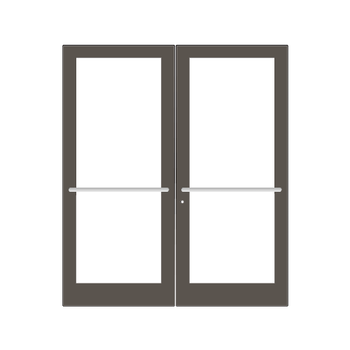 Bronze Black Anodized Custom Pair Series 400 Medium Stile Center Pivot Entrance Doors for Overhead Concealed Door Closers