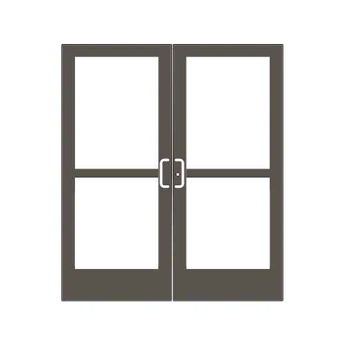 Bronze Black Anodized Custom Pair Series 400 Medium Stile Center Pivot Entrance Doors With Panics for Overhead Concealed Door Closers