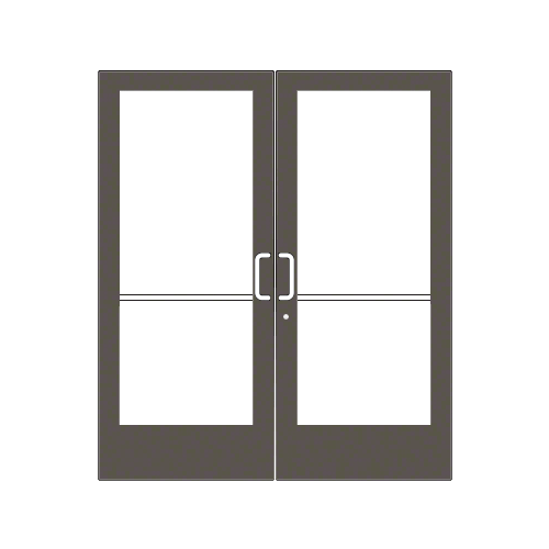 Bronze Black Anodized Custom Pair Series 400 Medium Stile Geared Hinge Entrance Door for Overhead Concealed Door Closers