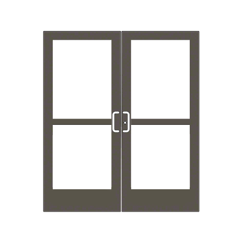 Bronze Black Anodized Custom Pair Series 400 Medium Stile Geared Hinge Entrance Doors for Surface Mount Door Closers