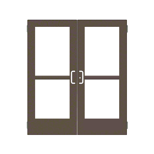 Bronze Black Anodized Custom Pair Series 550 Wide Stile Butt Hinge Entrance Doors With Panics for Overhead Concealed Door Closers