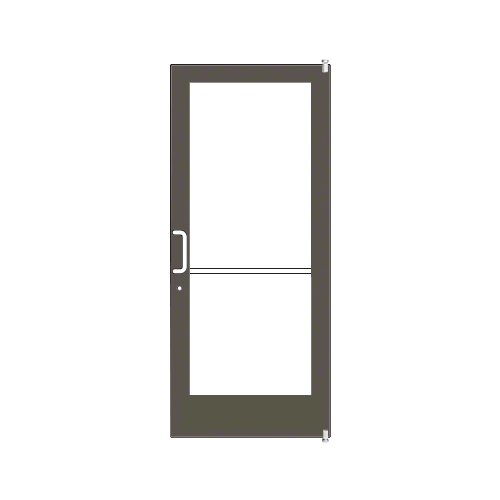 Bronze Black Anodized Custom Single Series 400 Medium Stile Offset Pivot Entrance Door for Surface Mount Door Closer