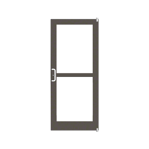 Class I Bronze Black Anodized Custom Single Series 400 Medium Stile Offset Pivot Entrance Door For Panic and Overhead Concealed Door Closer