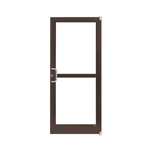 Dark Bronze/Black Anodized Class 1 Custom Single Series 400T Thermal Medium Stile Offset Pivot Entrance Door With Panic for Surface Mount Door Closer