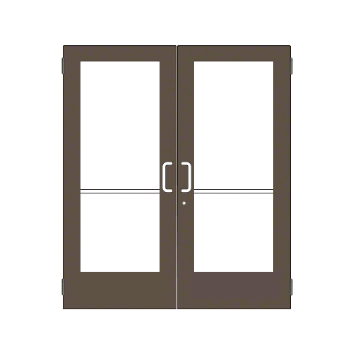Bronze Black Anodized Custom Size Pair Series 550 Wide Stile Butt Hinge Entrance Doors ADA/ Title 24