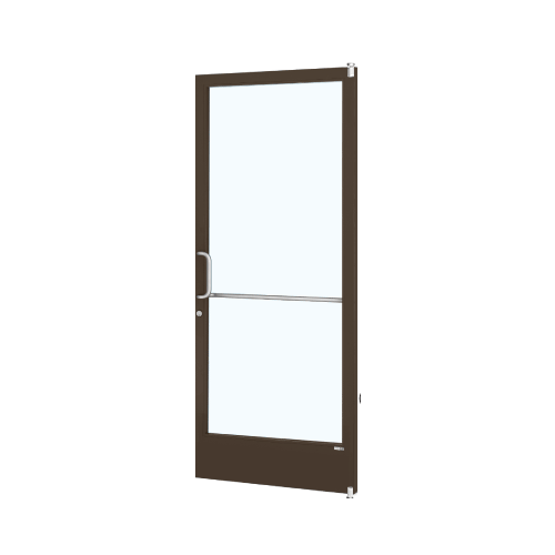 Bronze Black Anodized Custom Size Single Series 250 Narrow Stile Offset Pivot Entrance Door for Surface Mount Door Closer