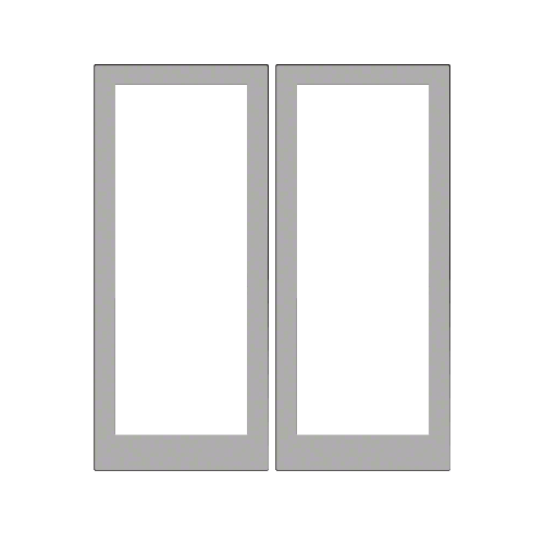 Clear Anodized Class 1 Custom Blank Pair of Doors Series 400 Medium Stile Offset Hung-No Prep