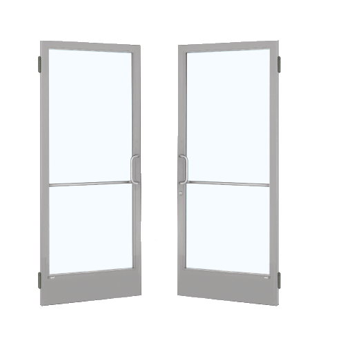 Clear Anodized Custom Pair 72" x 84" Series 250 Narrow Stile Butt Hinge Entrance Door for OHCC