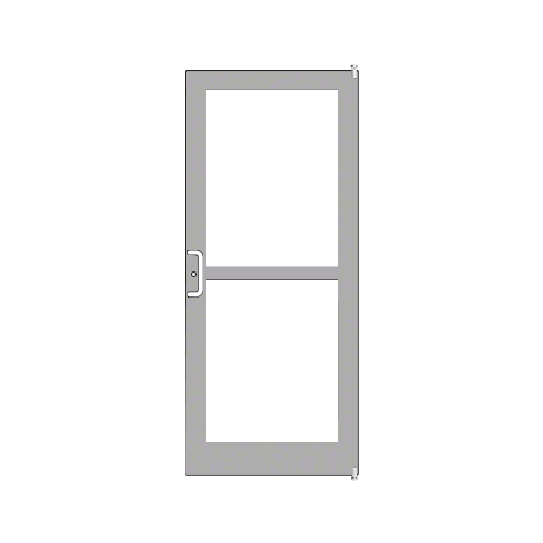 Clear Anodized Custom Single Series 400 Medium Stile Offset Pivot Entrance Door For Panic and Overhead Concealed Door Closer