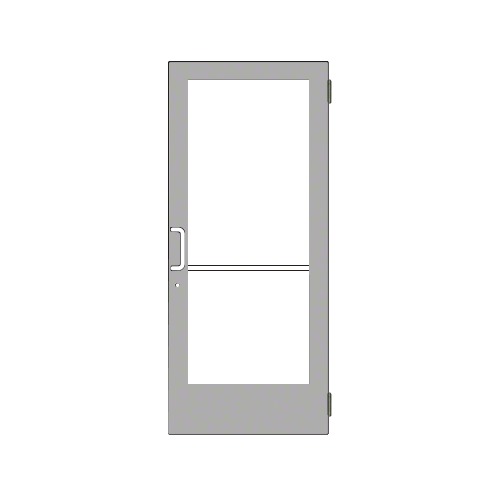 Clear Anodized Custom Single Series 400 Medium Stile Butt Hinged Entrance Door for Surface Mount Door Closer
