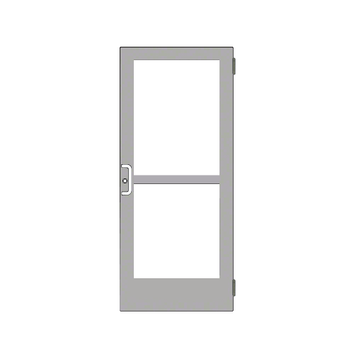 Clear Anodized Custom Single Series 400 Medium Stile Butt Hinged Entrance Door With Panic for Overhead Concealed Door Closer