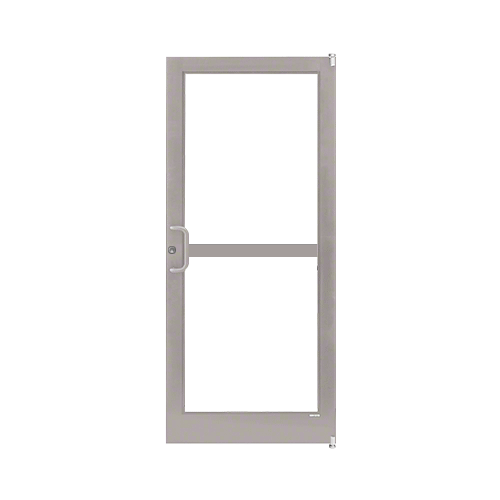 Clear Anodized Class 1 Custom Single Series 400T Thermal Medium Stile Offset Pivot Entrance Door With Panic for Surface Mount Door Closer