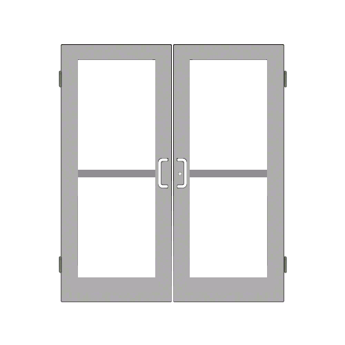 Clear Anodized Custom Size Pair Series 550 Wide Stile Butt Hinge Entrance Door For Panics and Overhead Concealed Door Closers