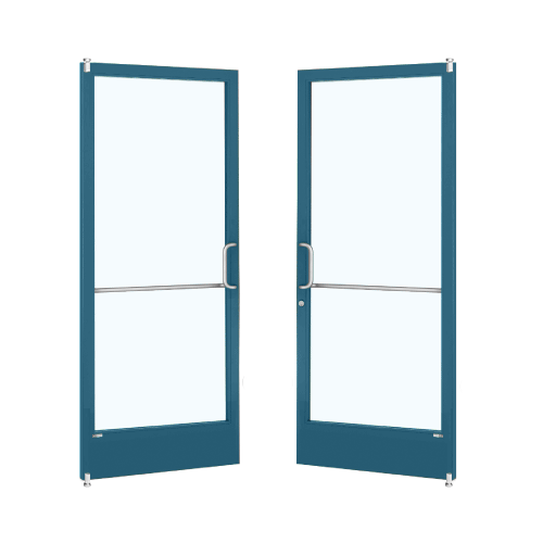 Custom KYNAR Paint Custom Size Pair Series 250 Narrow Stile Offset Pivot Entrance Doors for Overhead Concealed Door Closers