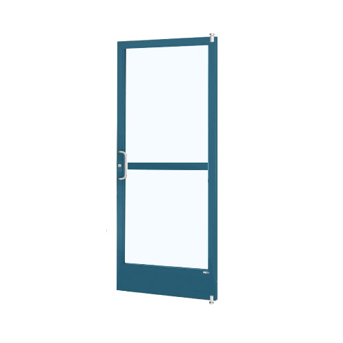 Custom KYNAR Paint Custom Size Single Series 250 Narrow Stile Offset Pivot Entrance Door With Panic for Surface Mount Door Closer