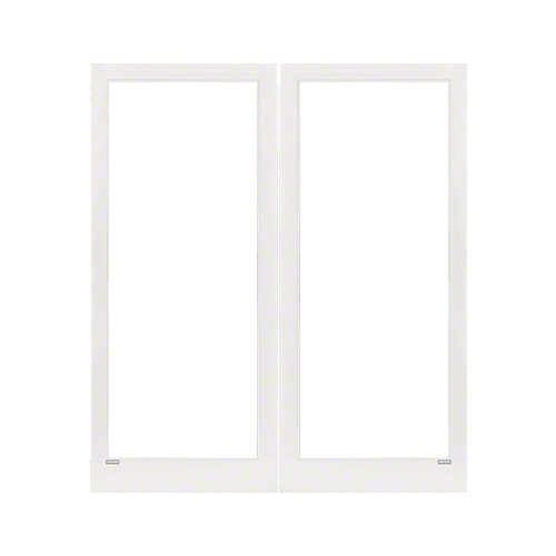 White KYNAR Paint Custom Blank Pair Series 400T Thermal Medium Stile Offset Hung Entrance Doors - No Prep