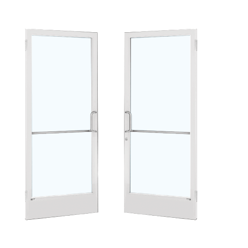 White KYNAR Paint Custom Pair 72" x 84" Series 250 Narrow Stile Butt Hinge Entrance Door