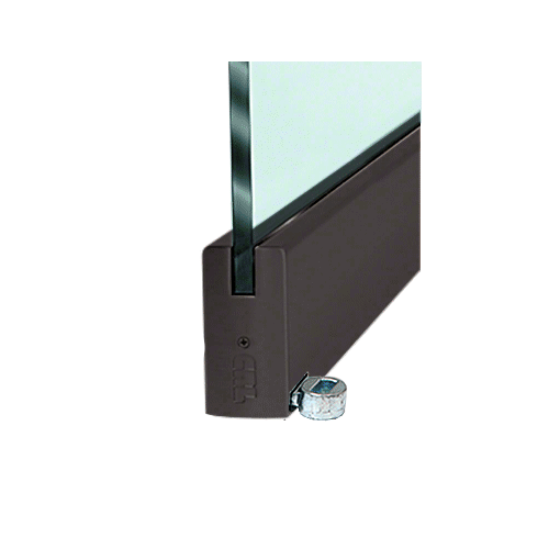 Black Bronze Anodized 4" Offset Custom Length Square Style Door Rail without Lock for 1/2" Glass