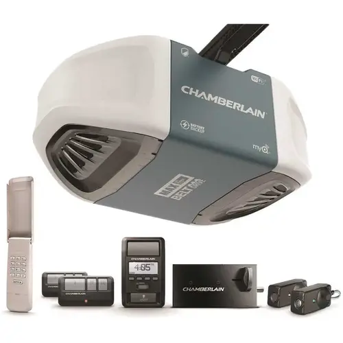1-1/4 Equivalent HP Belt Drive Lock Wi-Fi Garage Door Opener with Battery Backup and MAX Lifting Power