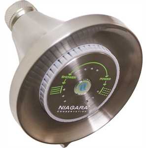 NIAGARA N3912BN 3-Spray 3.4 in. Single Wall Mount Low Flow Fixed Adjustable Shower Head in Brushed Nickel