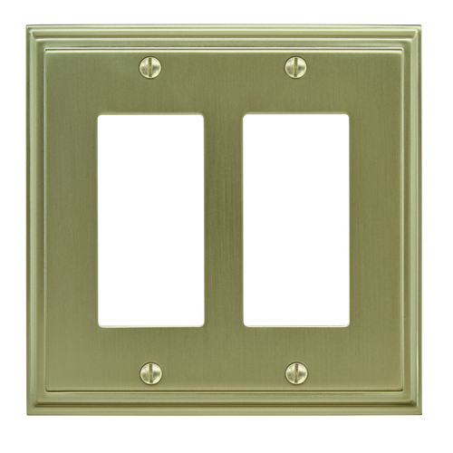 7-3/10" x 4-3/4" Mulholland Double Rocker Wall Plate Golden Champagne Finish