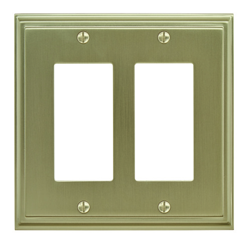 Amerock BP36519BBZ 7-3/10" x 4-3/4" Mulholland Double Rocker Wall Plate Golden Champagne Finish