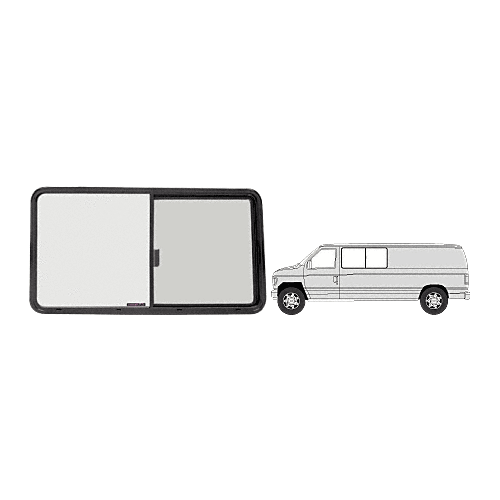 Horizontal Sliding Window - Driver Side Forward 1992+ Ford Vans 41-1/8" x 21-1/4" with 1/8" Trim Ring