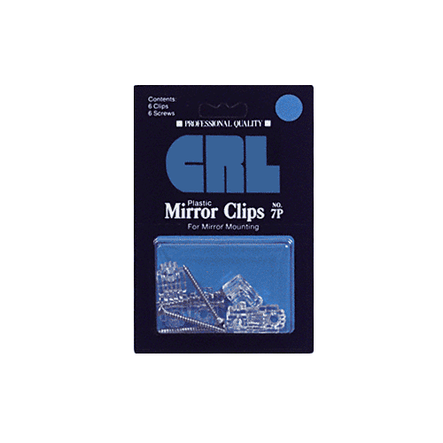 1/4"Clear Standard Plastic Mirror Clip - Display Pack