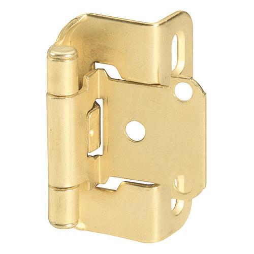 Kitchen Cabinet Hinge Self-Closing Partial Wrap 1/2" Overlay Polished Brass