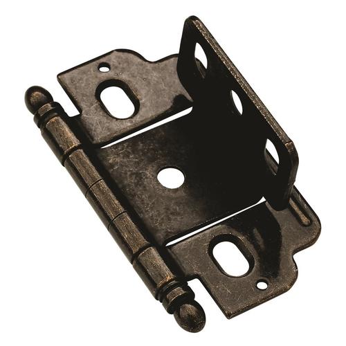 English Full Inset Partial Wrap Ball Tip Cabinet Hinge For Door Hardware 3/4" Dark Antique