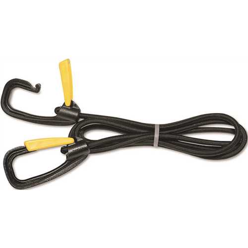 72 in. Black Bungee Cord With Locking Clasp