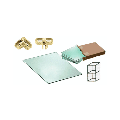2 Cube Single Sided Tempered Glass Displayer with Brass Connectors