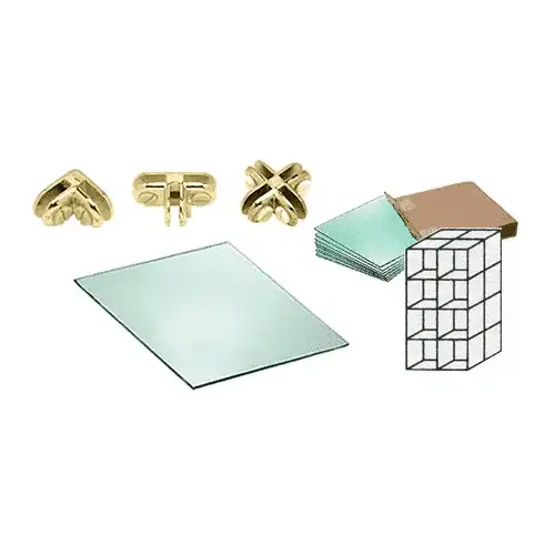 16 Cube Double Sided Tempered Glass Displayer with Brass Connectors
