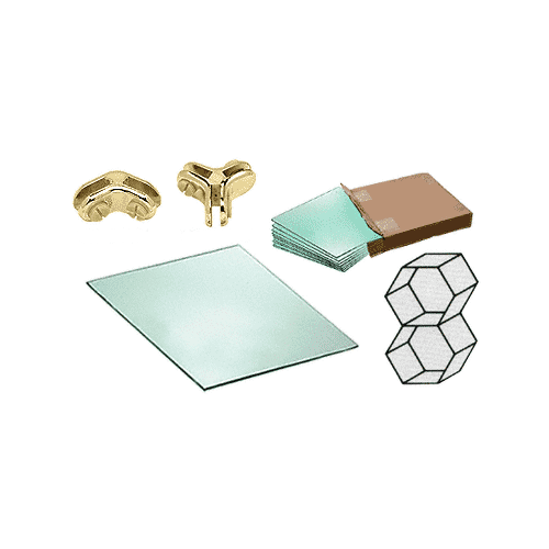 CRL HS2BR 2 Cube Hexagon Tempered Glass Displayer With Brass Connectors