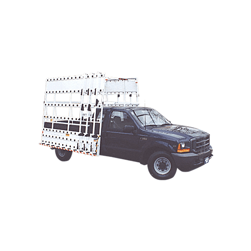 White 120" x 86" Steel Glass Rack for Club Cab Pickup Trucks