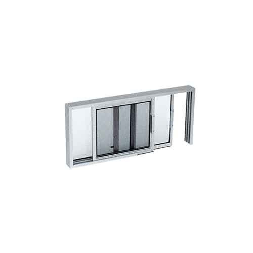Satin Anodized Horizontal Sliding Service Window XO or OX Format with 1/8" or 1/4" Vinyl Only - No Screen